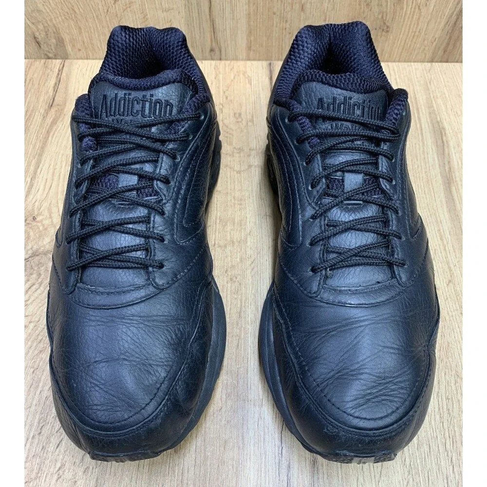 Brooks Addiction Walker Men's 10.5 2E Wide Black Leather Walking Shoes 1100392